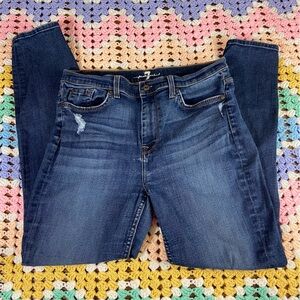 7 For All Mankind Distressed Holes Skinny stretch Jeans size 32 Seven